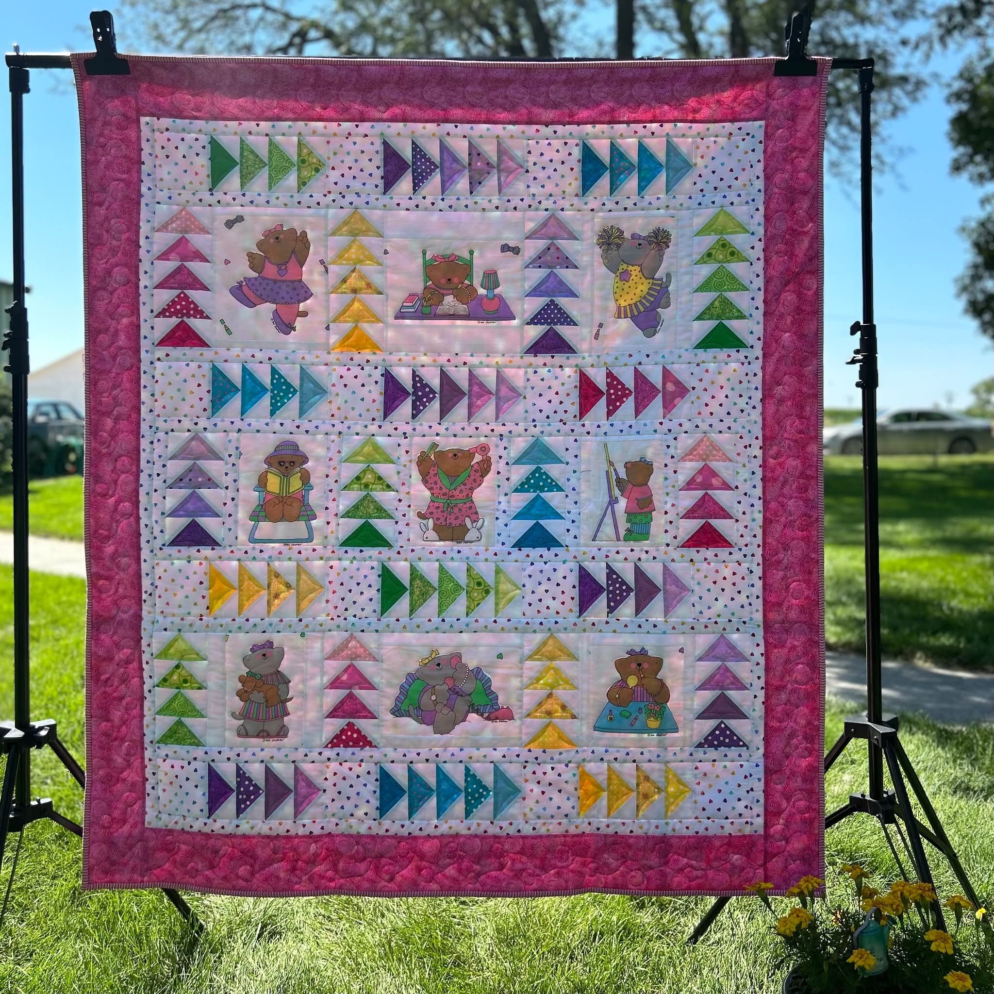 Flying Geese Bears Quilt